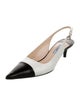 Prada Leather Colorblock Pattern Slingback Pumps
