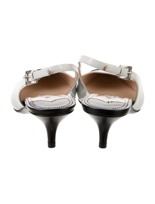 Prada Leather Colorblock Pattern Slingback Pumps