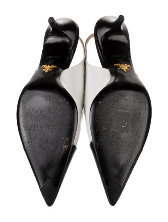 Prada Leather Colorblock Pattern Slingback Pumps
