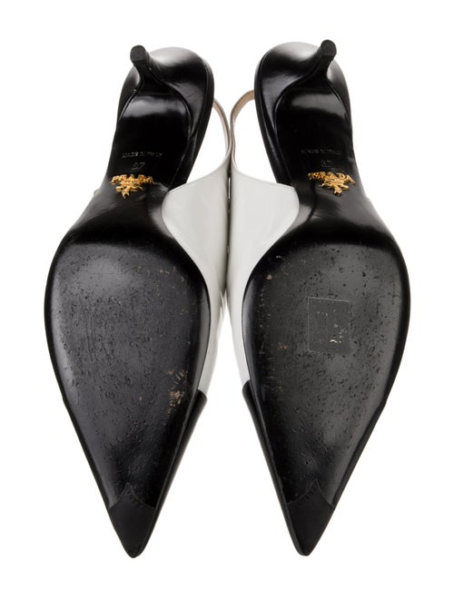 Prada Leather Colorblock Pattern Slingback Pumps