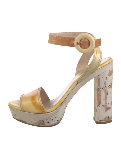 Prada Patent Leather Printed Sandals