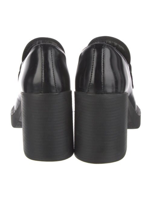 Prada Enameled Metal Triangle Patent Leather Pumps