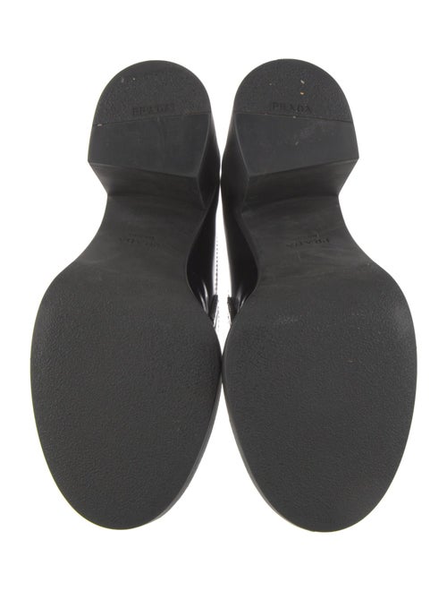 Prada Enameled Metal Triangle Patent Leather Pumps