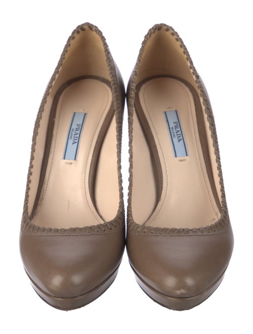 Prada Leather Whipstitch Trim Pumps
