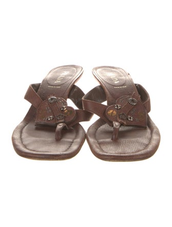 Prada Leather Flip Flops