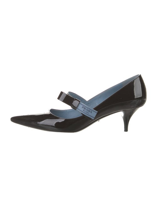 Prada Patent Leather Bow Accents D'Orsay Pumps