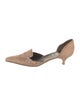 Prada Suede Whipstitch Trim D'Orsay Pumps