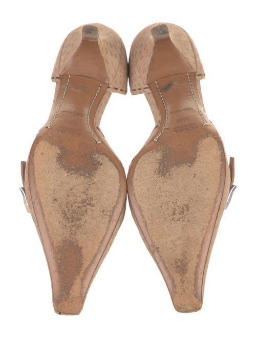 Prada Suede Whipstitch Trim D'Orsay Pumps