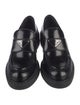 Prada Enameled Metal Triangle Leather Oxfords