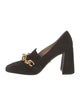 Prada Suede Chain-Link Accents Pumps