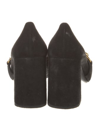 Prada Suede Chain-Link Accents Pumps