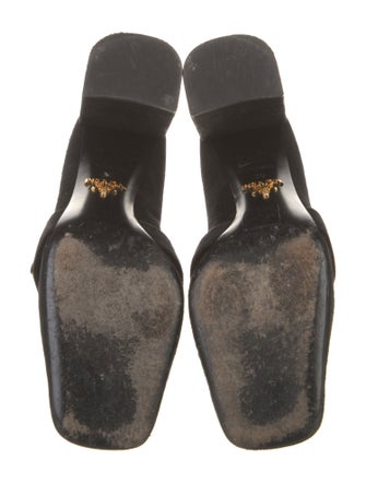 Prada Suede Chain-Link Accents Pumps