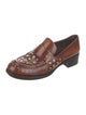Prada Leather Studded Accents Loafers