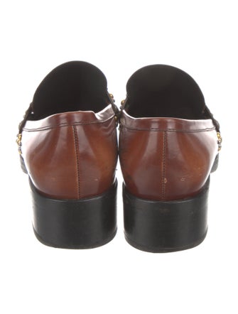 Prada Leather Studded Accents Loafers