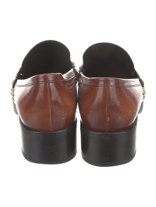 Prada Leather Studded Accents Loafers