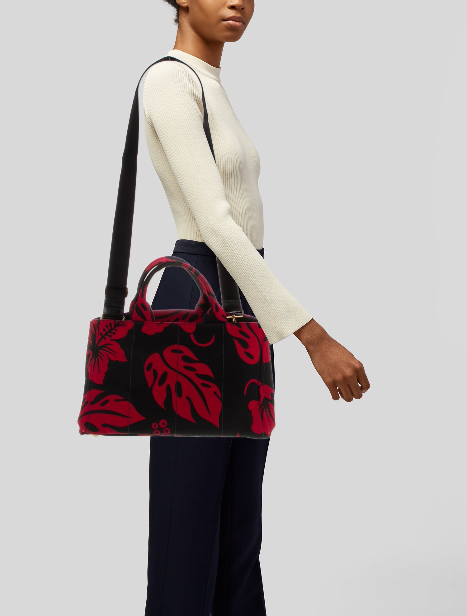 Prada Enameled Metal Triangle Shoulder Bag