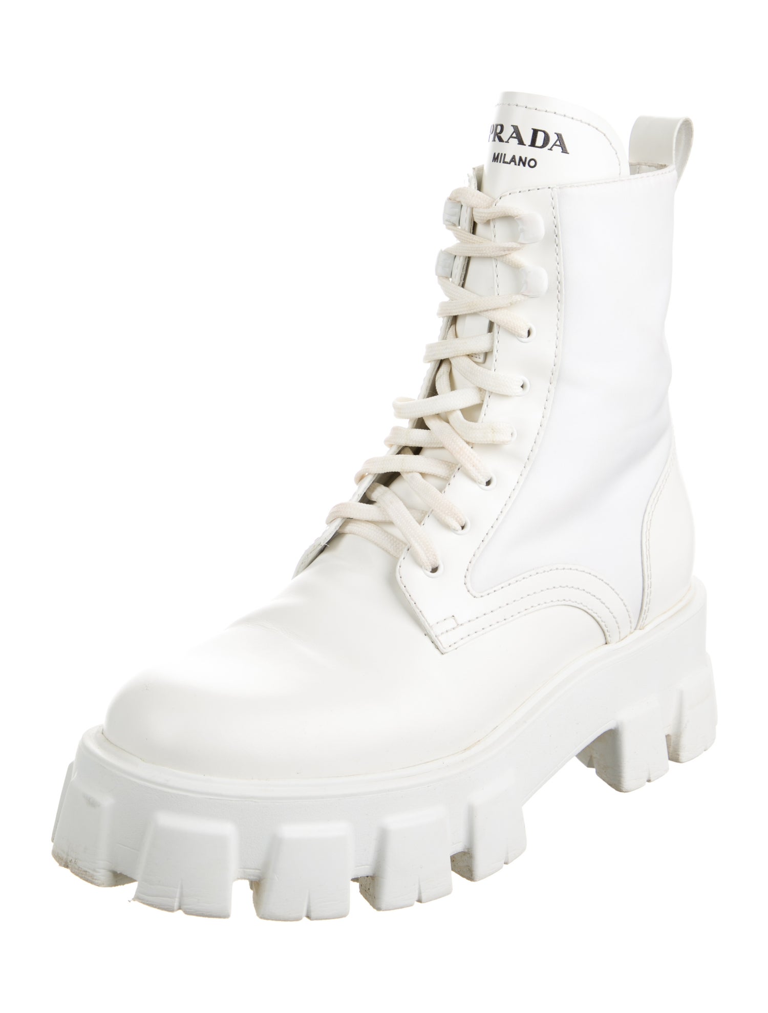 Prada Leather Combat Boots
