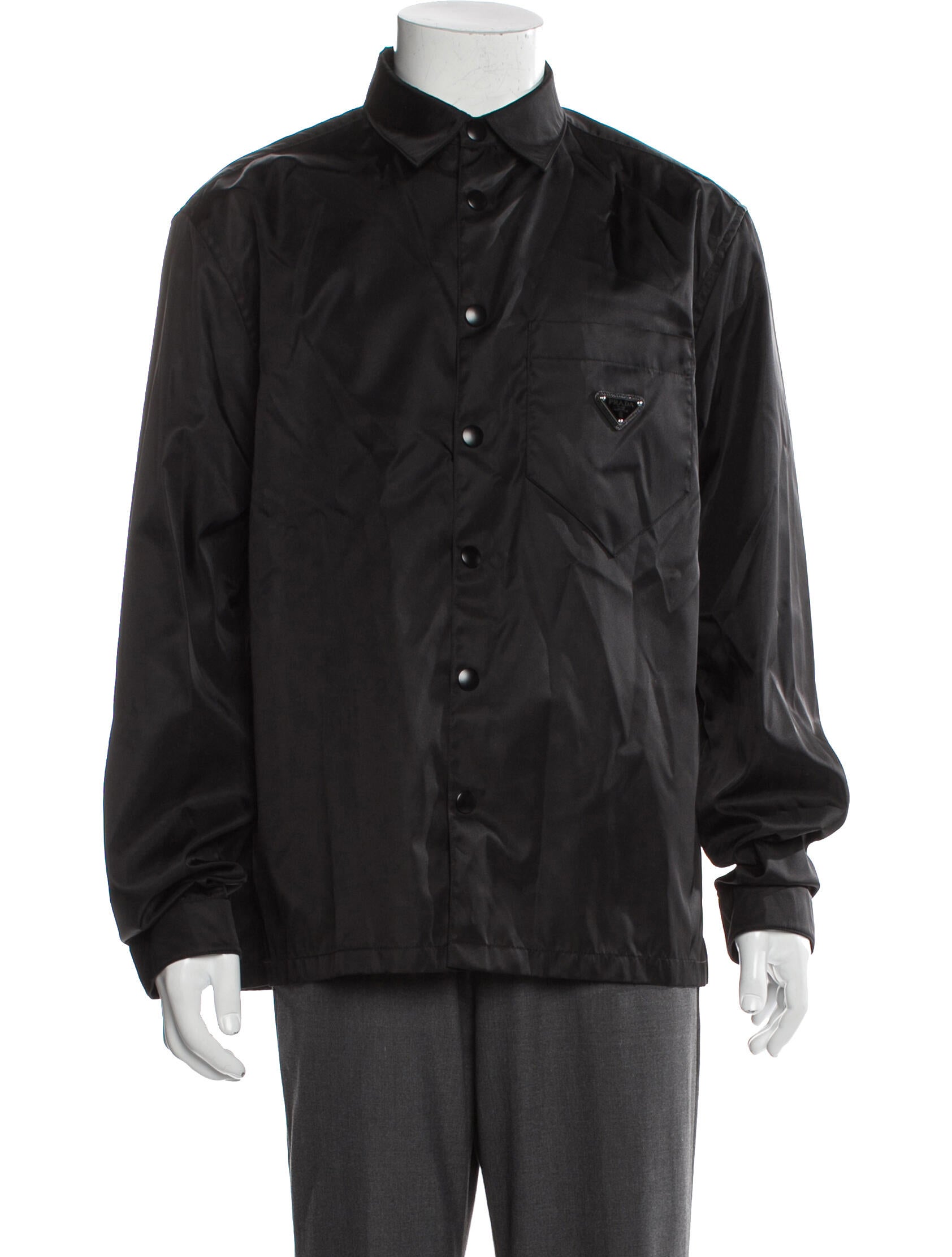 Prada 2021 Enameled Metal Triangle Western Shirt