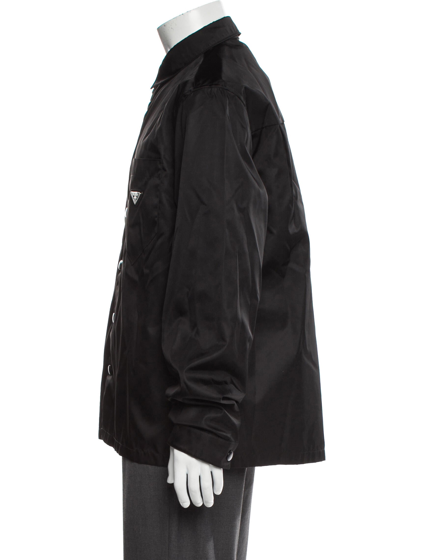 Prada 2021 Enameled Metal Triangle Western Shirt