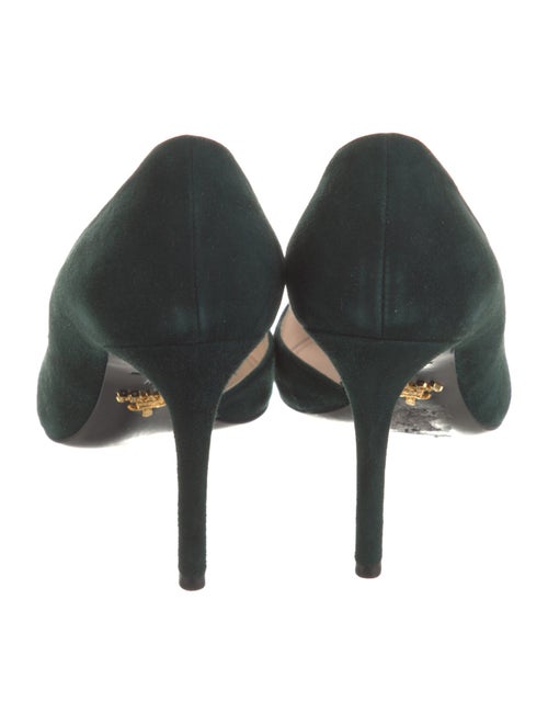 Prada Suede Leather Trim Embellishment D'Orsay Pumps