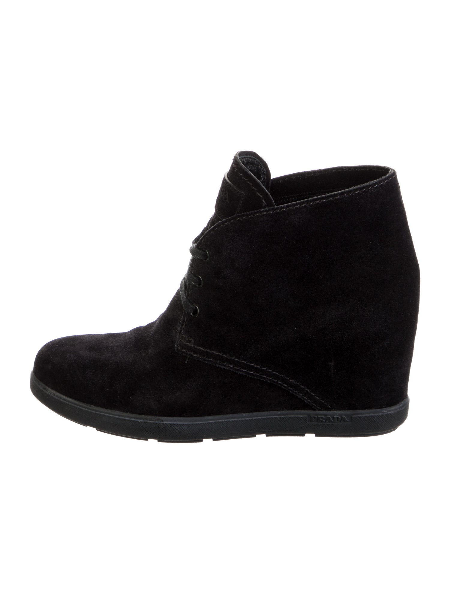 Prada Suede Lace-Up Boots