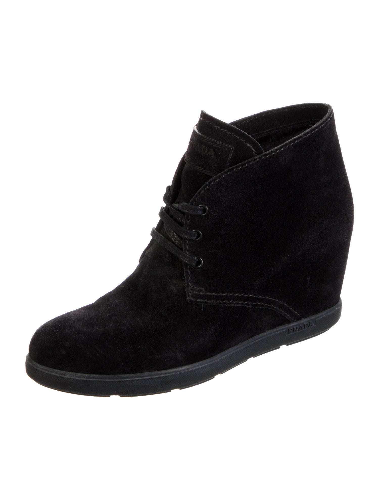 Prada Suede Lace-Up Boots