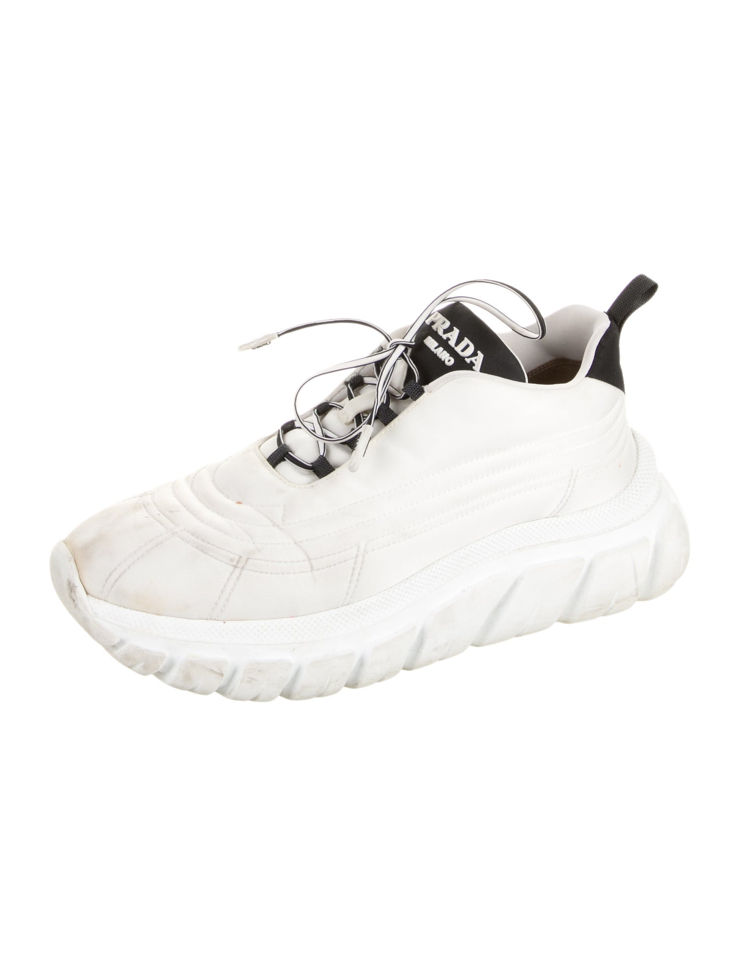 Prada Nylon Colorblock Pattern Sneakers