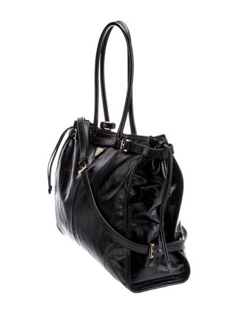 Prada Enameled Metal Triangle Bonnie Large