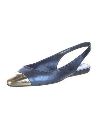Prada Sport Leather Slingback Flats
