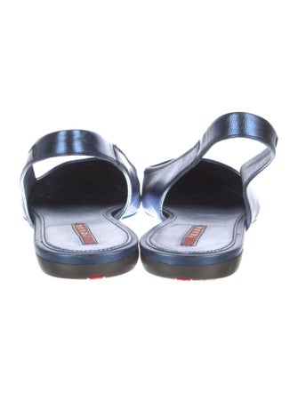 Prada Sport Leather Slingback Flats