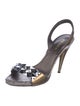Prada Leather Studded Accents Slingback Sandals