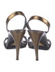 Prada Leather Studded Accents Slingback Sandals