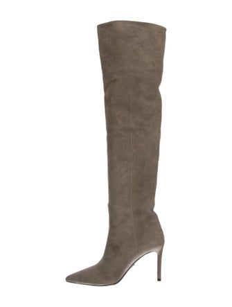 Prada Suede Leather Trim Embellishment Boots