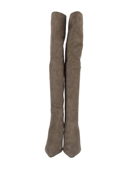 Prada Suede Leather Trim Embellishment Boots