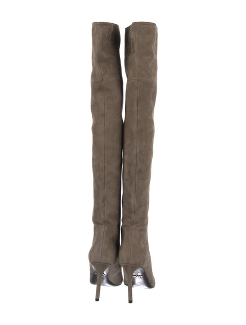 Prada Suede Leather Trim Embellishment Boots