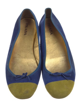 Prada Suede Colorblock Pattern Ballet Flats