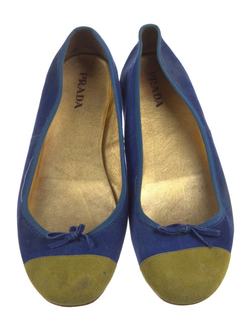 Prada Suede Colorblock Pattern Ballet Flats