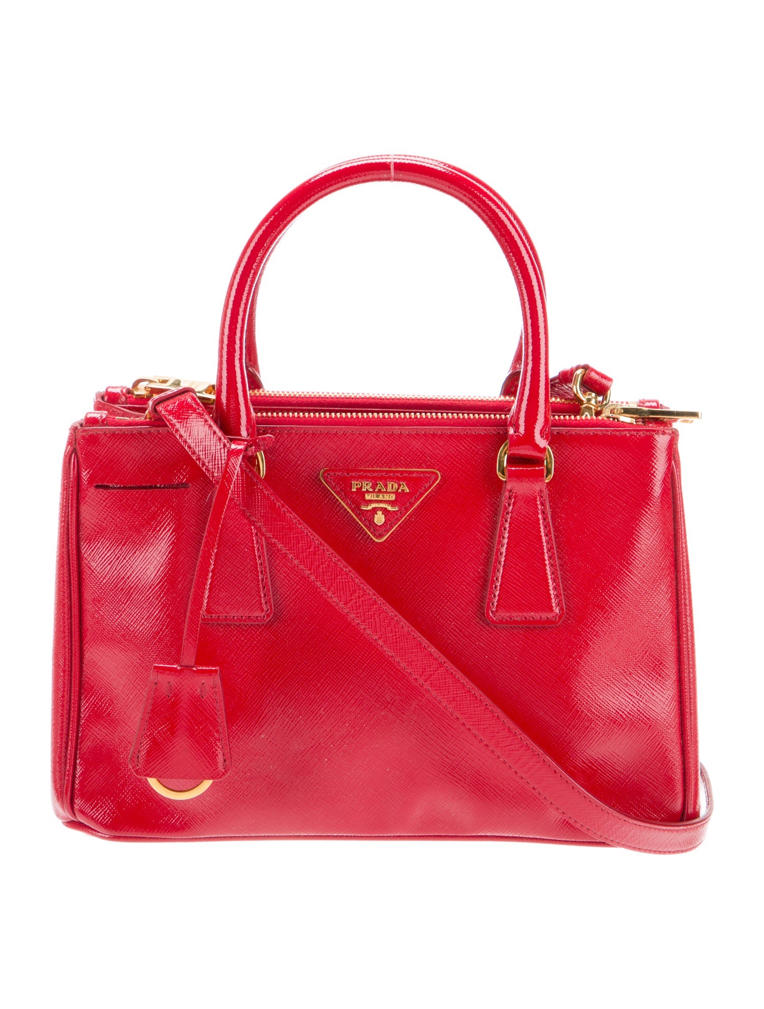 Prada Patent Leather Galleria Double Zip Mini