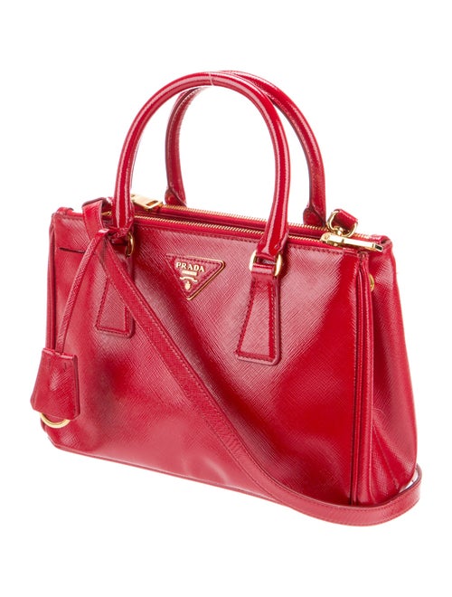 Prada Patent Leather Galleria Double Zip Mini