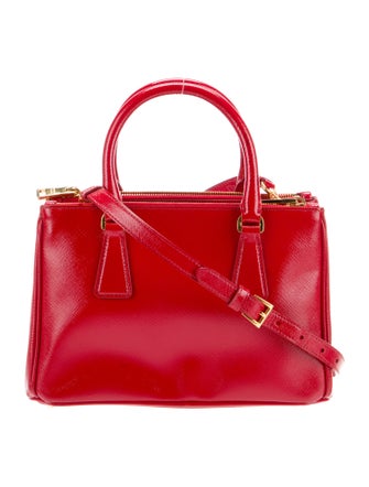 Prada Patent Leather Galleria Double Zip Mini
