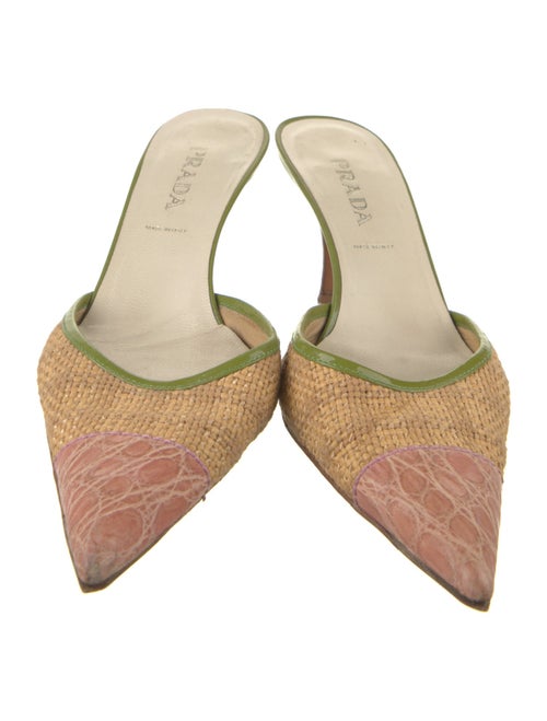 Prada Leather Colorblock Pattern Mules