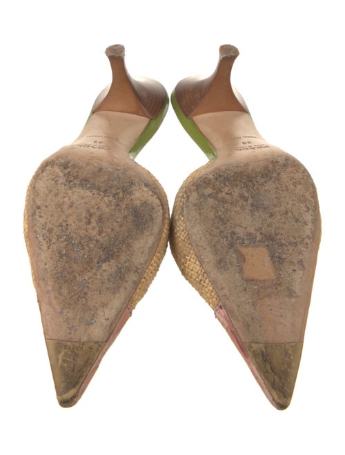 Prada Leather Colorblock Pattern Mules