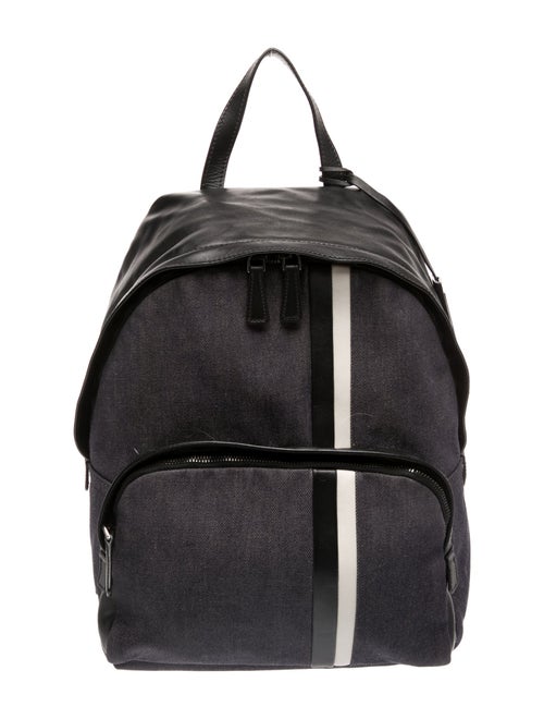 Prada Enameled Metal Triangle Tessuto Denim