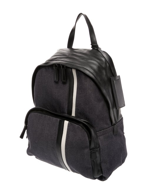 Prada Enameled Metal Triangle Tessuto Denim