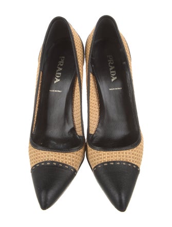 Prada Leather Printed Pumps