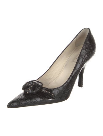 Prada Embossed Leather Pumps