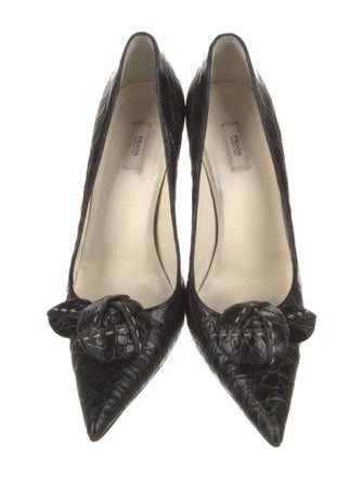 Prada Embossed Leather Pumps