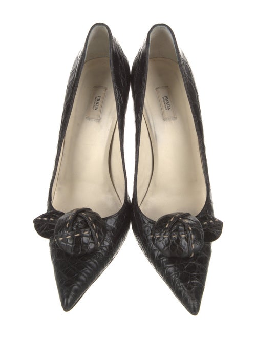 Prada Embossed Leather Pumps