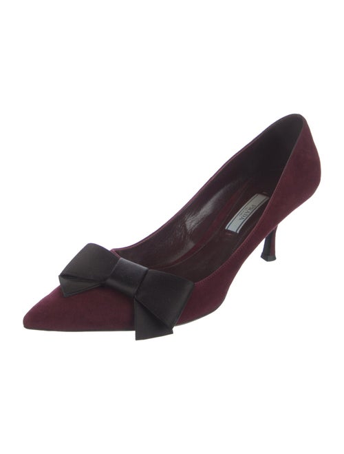 Prada Suede Bow Accents Pumps