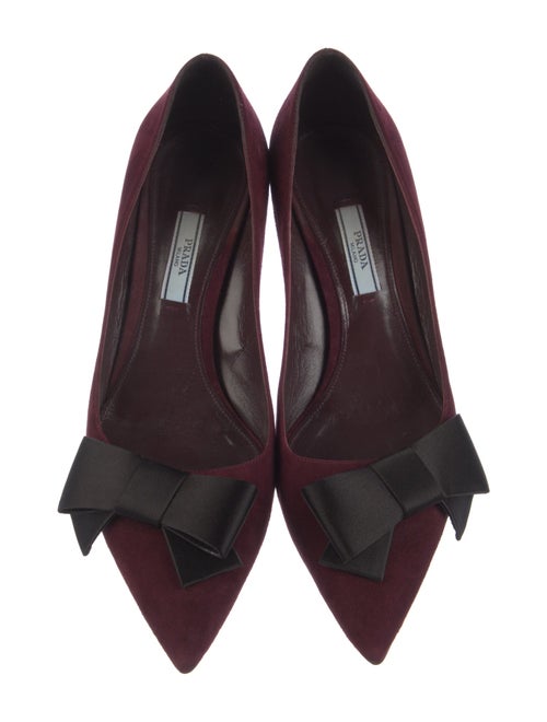 Prada Suede Bow Accents Pumps